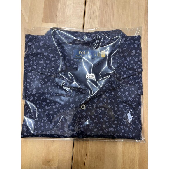 Polo Ralph Lauren Mens Size L Polo Shirt Blue Short Sleeve Floral Embroidered - Picture 13 of 13